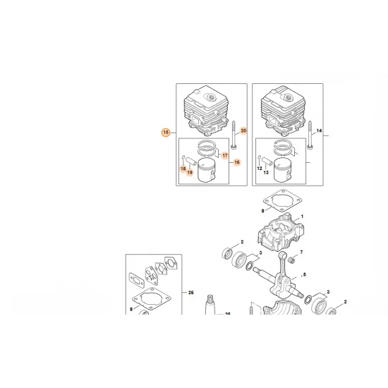 STIHL  Cylinder z tłokiem Ø 34 mm 4241 020 1200